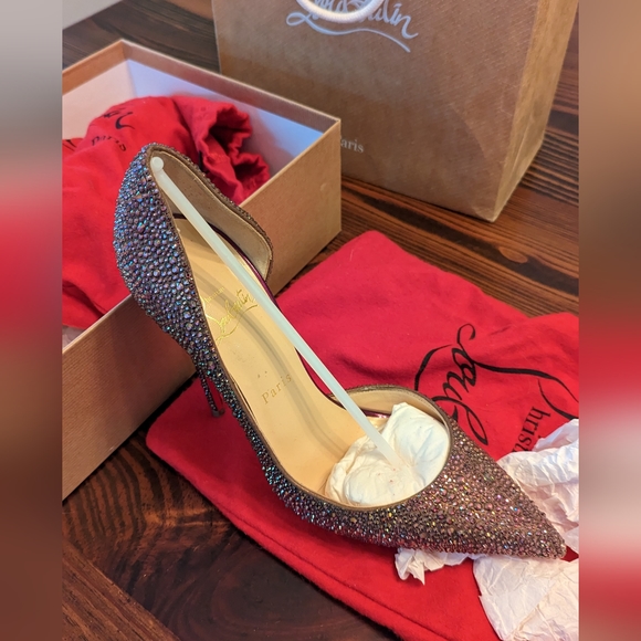 Christian Louboutin Iriza Strass 120 Suede Burma/Metal Gloss - Picture 6 of 12